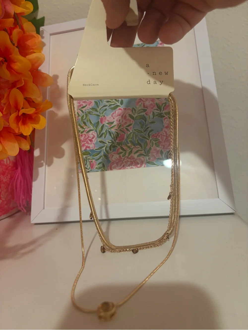 a new day Gold Multi-Layer Pendant Necklaces set of 3